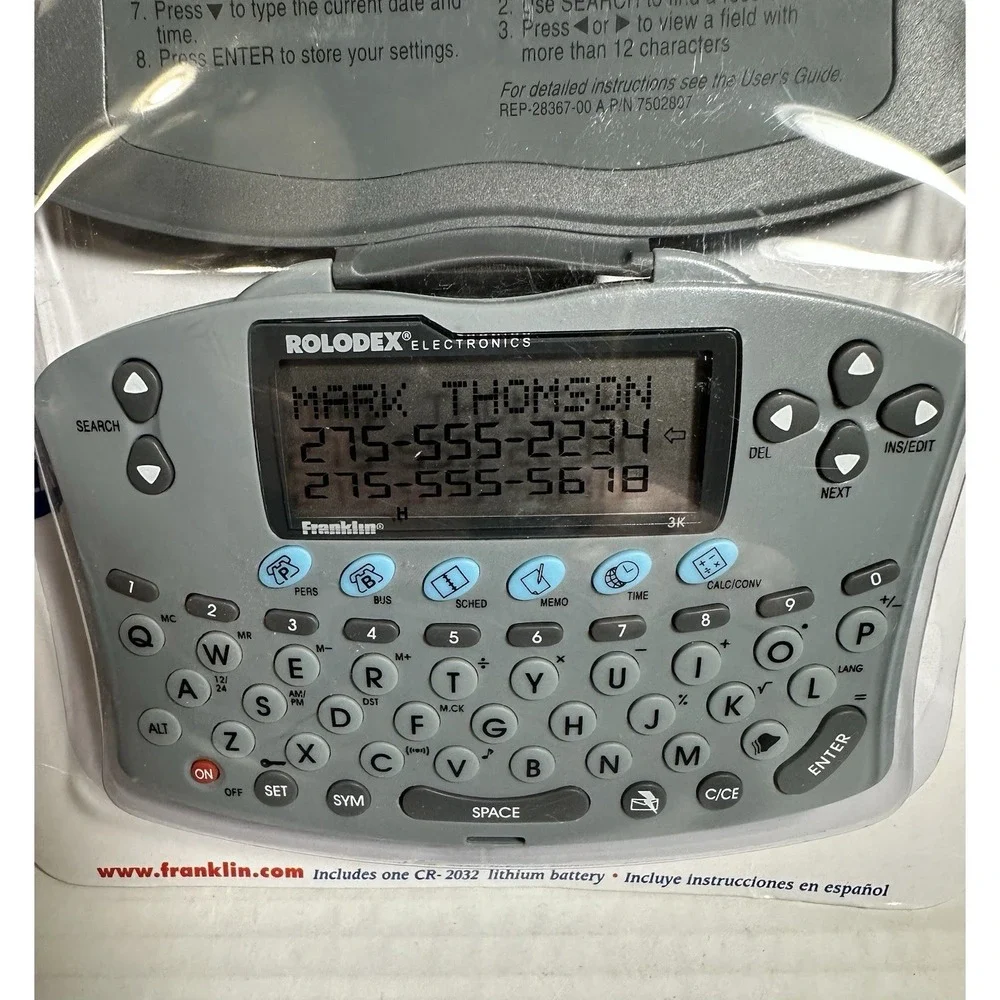 Vintage 1999 Rolodex Pocket  Organizer Clock Calculator RF-3 Storage Phone Book